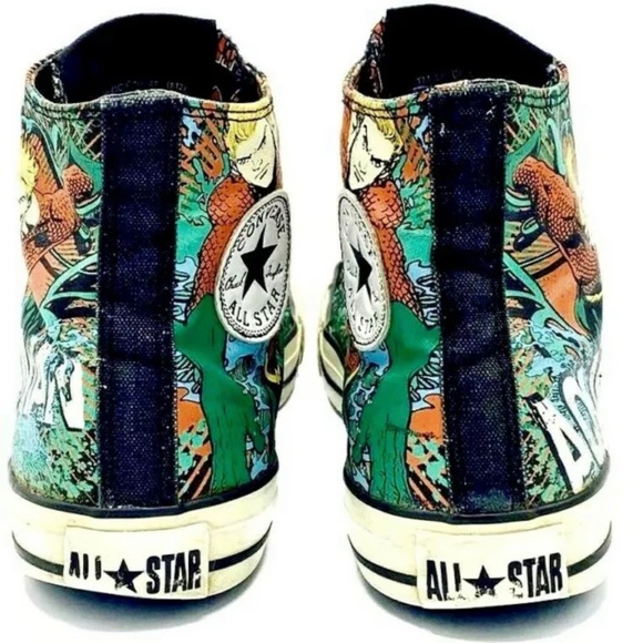 RARE Converse All Star Chuck Taylor Aquaman DC Shoes Men's size 9 Women's 11 - Picture 7 of 12